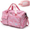Kleine Sporttasche für Damen, Reisetasche, Handgepäck, Wochenendtasche mit Schuhfach, Z1#Red Zebra, Turnbeutel und Kulturbeutel
