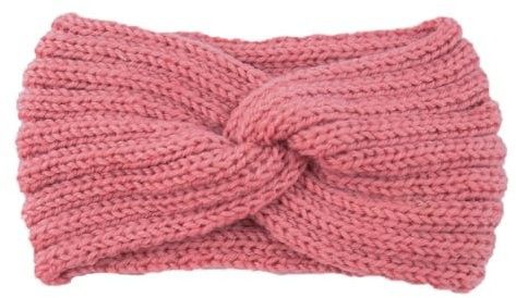 Winter Häkelarbeit Stirnband Mädchen Frauen Haarband Verdicken Stirnbänder Kopfband Haarband Ohrenwärmer Headwrap für Einkaufen Skifahren Laufen,Rosa
