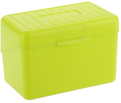 BSTKEY 10,2 x 15,2 cm in plastica porta schede di ricette, 1 custodia gialla Flash Card Box Organizer per schede 10 x 15 cm per schede di memoria Flashcard ricette (senza carte)