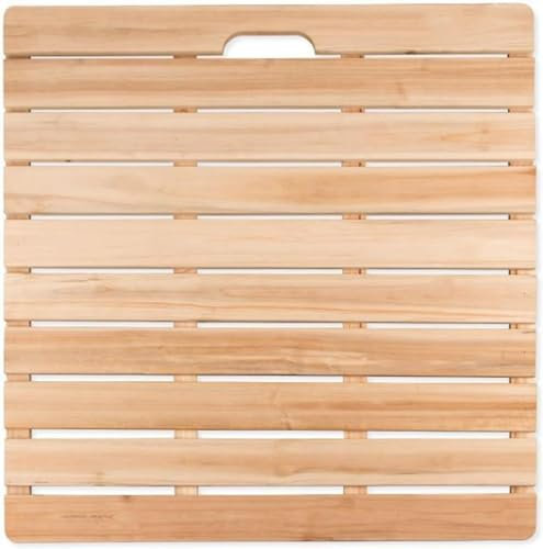 EPANO LXXW Holz-Duschbadematte, Badezimmer, rutschfest, Holzwanne, Fußpolster, Abtropfbrett, individuelle Größe für Dusche, Badewanne & Poolbereich (Color : Wood Colour, Size : 60x70cm)