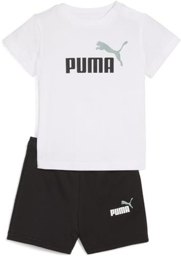 PUMA Unisex Baby MINICATS ESS Tee and Shorts Set INF Gestrickte Anzüge, PUMA White,
