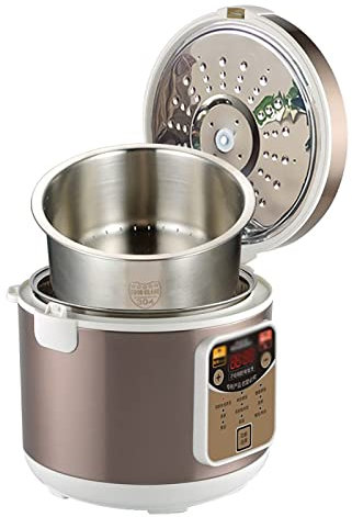 Olla arrocera, 5L de gran capacidad de grado alimenticio 304 de acero inoxidable antiadherente doble interior para uso doméstico comercial para