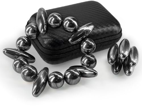 Cartlant 20Pcs Magnetic Balls Fidget Toy, 10x Strong Magnet Ball 20mm and 10x Rattle Magnets 43mm, Cool Technology Office Gadget Adults Stress Relief Educational Science Toys for Autism ADHD(Black)
