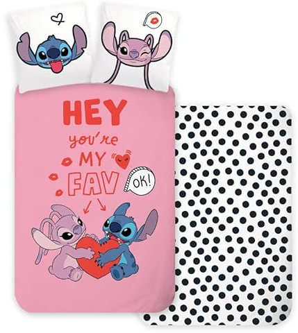 Brandmac Stitch & Angel Bedding Set for Babies or Small Bed, Duvet Cover 100 x 135 cm + Pillowcase 40 x 60 cm, 100% Cotton