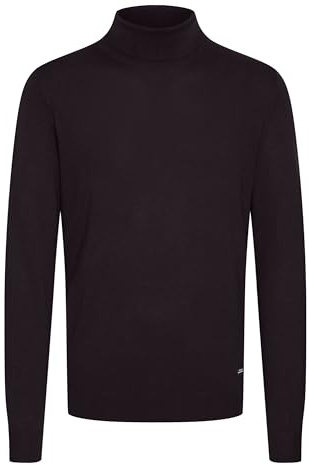 Blend BHMwedat Herren Rollkragenpullover Pullover mit Rollkragen Rippbündchen Label-Details Regular fit, Größe:XL, Farbe:Black (194007)