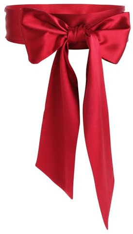 Abeillo Hochzeit Satin Schärpe Gürtel Ribbon für Frauen Kleid Braut Taille für Party Besonderen Anlass Breite Doppelseite (Rot)