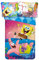 Bettwäsche Spongebob, 100 % Baumwolle, wendbarer Bettbezug 140 x 200 cm + Kissenbezug 65 x 65 cm, mit Bob und Patrick