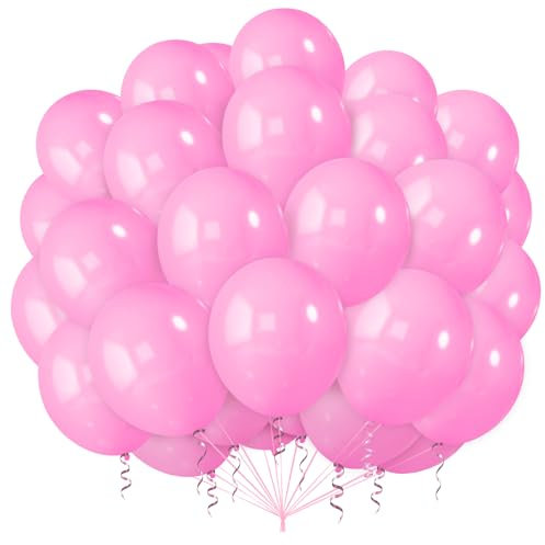Luftballons Rosa,100 Stück 12 Zoll Rosa Ballons,Pink Latex Luftballons für Frauen Mädchen Geburtstagsfeier Braut Babyparty Hochzeit Abschlussfeier Jahrestag Dekorationen