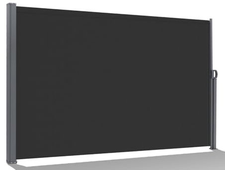 BelleMax Seitenmarkise ausziehbar, breiter 20 cm, 200 x 400+20 cm, Wandmakise Sichtschutz Sonnenschutz Windschutz, Seitenrollo für Terrasse, Garten, Seitenmarkis Dunkelgrau
