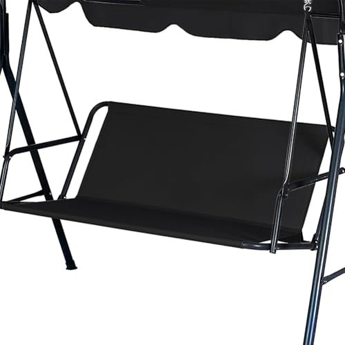 CREATCABIN Replacement Swing Seat Cover 600D Thickened Oxford Cloth Swing Chair Bench Cover Waterproof Porch Patio Swing Cushion Cover Replacement for Outdoor Garden Yard Swings Black 45x18.9x18.9in