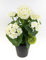 Seidenblumen Roß Künstliche Geranie im Topf 34cm LM Kunstblumen künstliche Pelargonium Blumen Pflanzen (Weiß - 34cm)