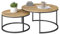 hitsuki Runder Wohnzimmertisch Holz, Couchtisch Eiche mit schwarz Metall, Moderne couchtische, Wohnzimmer Tisch für Couch，Satztische fürs Wohnzimmer, Living Room Table (Holz & Schwarz)