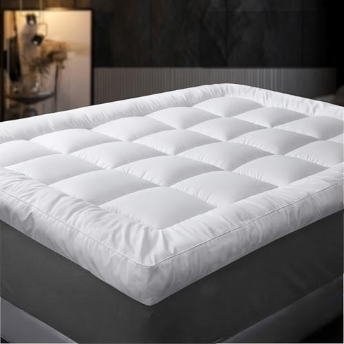 Gallant Global 10cm Super Softy Mattress Topper 1000 GSM | Hotel Quality Microfiber Top with Ball-Fiber Inner Fillling | Elasticated Corner Straps fits up to 40cm (White, Small Double)