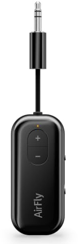 Twelve South AirFly SE, Bluetooth Wireless Audio Transmitter Adapter, Black | Bluetooth Adapter for AirPods/Headphones, 20+ Hr Battery, Works with 3.5mm aux Jacks on Airplanes, TVs, Gym Equipment, Travel