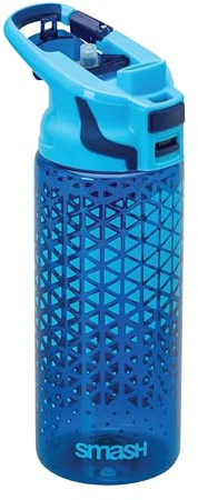 Smash Hydro Chugger Water Bottle, Blue Triangles, 500 ml Capacity