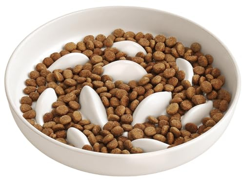 IDOGCHEW Comedero Lento para Gatos de Melamina Antideslizante – Cuenco Slow Feeder Antivómitos, Antiderrames, Apto para Lavavajillas