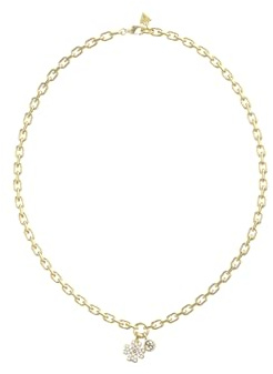 GUESS Halskette Love Bites 16-18 Lucky Charm Pave Necklace Yellow Gold goldfarben