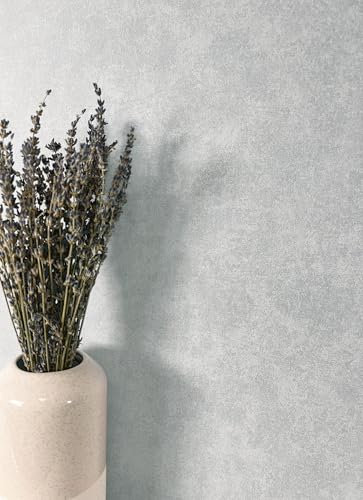 NEWROOM Barocktapete Tapete Grau Unifarbe Uni Vliestapete Vlies moderne Design Optik Tapete Einfarbig Unifarben inkl. Tapezier Ratgeber