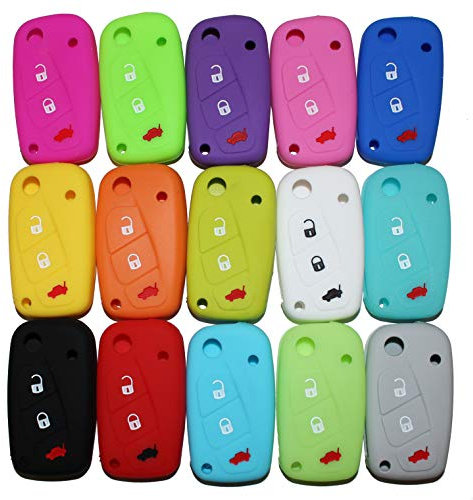 KAWIN Shopping on line Guscio in Silicone Cover Chiave 3 Tasti per Telecomando Fiat Grande Punto Panda Bravo Stilo Ducato Ulysse (Grigio Chiaro)