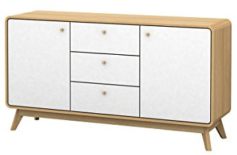 Dorel Home LOFT24 Cassie Sideboard in Oak White, 39x140x75cm (DxWxH)