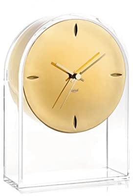 Kartell Air du Temps Orologio, Cristallo, Transparente/Oro, 21.5 x 8 x 30 cm