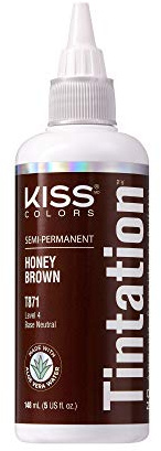 Kiss Tintation Semi-Permanent Hair Color 5 Ounce, T871 Honey Brown
