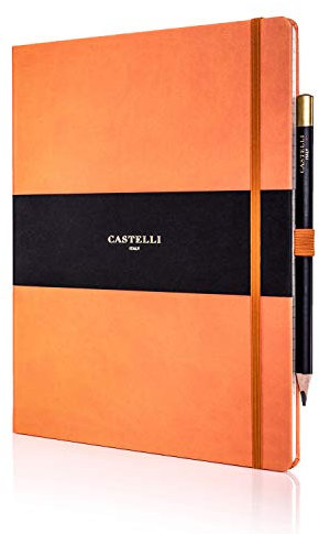 Castelli rq27/25–452 Große Gefütterte liniert Tucson Notizbuch – Orange