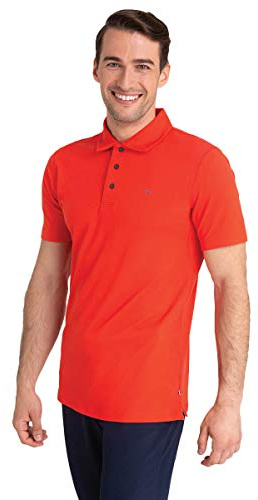 Calvin Klein Mens Breeze Polo Shirt - Fiery Red - S