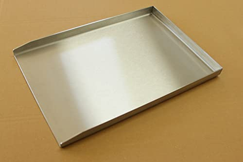 Plancha Grillplatte Edelstahl in verschiedenen Größen - zum Grillen von Fleisch Fisch & Gemüse - Rostfreie Edelstahlplatte mit hoher Temperaturbeständigkeit für Gas- Elektro- & Kohlegrills - 40x30cm