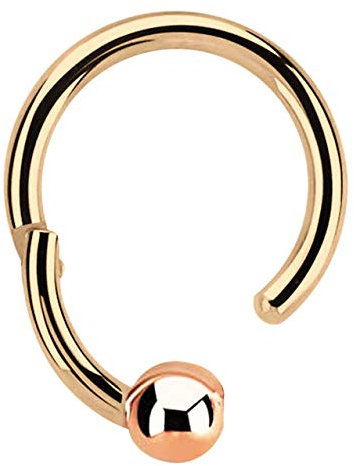 Piercing Ring BCR, Clicker Rosegold mit 3 mm Kugel in 1,2 x 6 mm