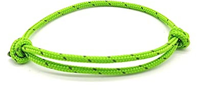 Surfer Armband mit Reflektorstreifen in verschiedenen Farben Männer Frauen Kinder Segeltau Surferarmband Geschenk Paracord Surfer Fußband Schmuck Rope (S/M (Umfang 13-26 cm), grün)