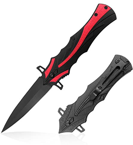 HONZIN Coltello Pieghevole Coltello Tascabile con Clip da Tasca, Lama in Acciaio Inossidabile 3Cr13, Coltello da Sopravvivenza per Campeggio All'aperto Caccia Escursionismo