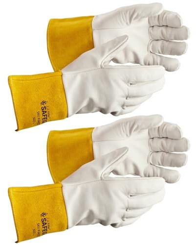 SAFEGEAR Small Cowhide Leather Welding Gloves, 2 Pack