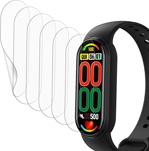 Protector de Pantalla para Xiaomi Mi Band 6, [6 Piezas] Suave TPU Protector para Xiaomi Mi Band 6, Anti-Scratches, Sin Burbujas, Alta Definición, TPU Film Protector