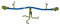 Sandora 40220 Kinder - Wippe Light mit gebogenem Mittelrohr und 360° Rotation XSS005-50kg Gewicht pro Seite mit Boden - Anker für Spaß im eigenen Garten blau/grün