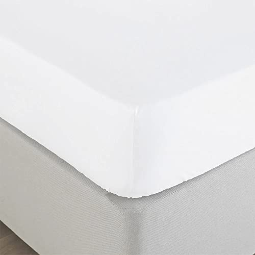Paoletti Bamboo Double Fitted Sheet, Cotton, Bamboo, White