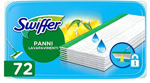 Swiffer Panni Lavapavimenti Per Scopa Lavapavimenti Con Freschi Agrumi Profumo x72, Per Una Pulizia Semplice E Rapida