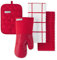 KitchenAid Onion Quilt KT OM PH Küchentuch, Ofenhandschuh und Topflappen-Set, Passion Red