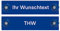 Hinweis Schild Saugnapfschild Wunschtext, THW, Wasserwacht Blau 200x50 mm… (THW)