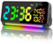 Super lauter Wecker mit 120 dB für Erwachsene mit Schwerschläfern, 15 Weckgeräusche, Wecker für schwere Schläfer, 7 Farben, dynamische RGB-Farbe, 0–100 % Dimmer, Schlummerfunktion, Sommerzeit, großes