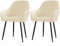 CLGTY Samt Stuhlhussen Mit Armlehne Moderne, Weich Abnehmbar Stuhlhussen Moderne Hussen Für Stühle Für Esszimmer-Beige-2 Stück