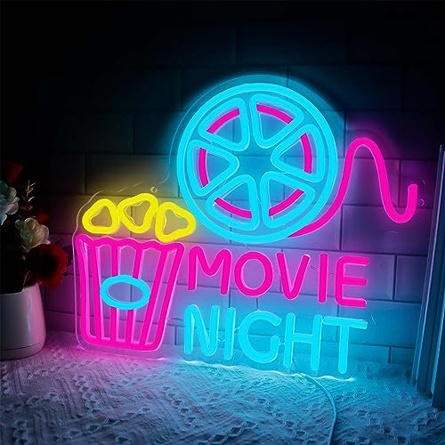 Panneau néon LED pour décoration murale, cinéma, maison, cinéma, boîte en papier pop-corn, intensité variable, pour salle de cinéma, fête, anniversaire