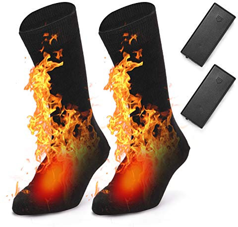Heated Socks, Electric Heater Socks Battery Powered Cold Weather Heat Socks for Men and Women Outdoor Riding Camping Hiking (Without Battery)