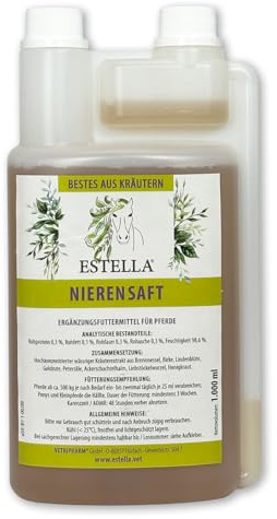 ESTELLA Nierensaft (1Liter) I Natürlicher Kräuterauszug für Pferde zur Unterstützung der Nierenfunktion | ohne Zucker & Alkohol
