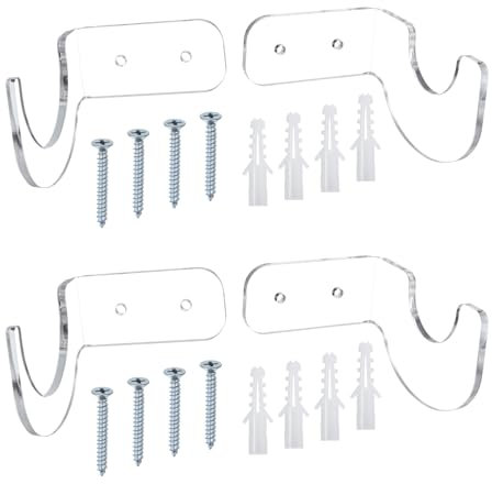 PATIKIL 2.4x3x2 Light Saber Stand Wall Mount, 2 Pairs Acrylic Light Sword Display Holder Wall Bracket Baseball Bats Rack for Home Light Saber Sword, Clear