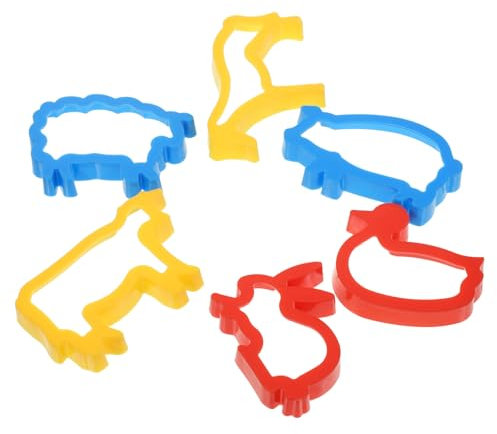 Zerodeko 6pièces Set De Emporte Animaux Plastique Pour Garçon Fille Kit De Découpe De Biscuits Éducatif Avec Formes De Cheval Vache Mouton Cochon Et Lapin Pour Pâtisserie Activités