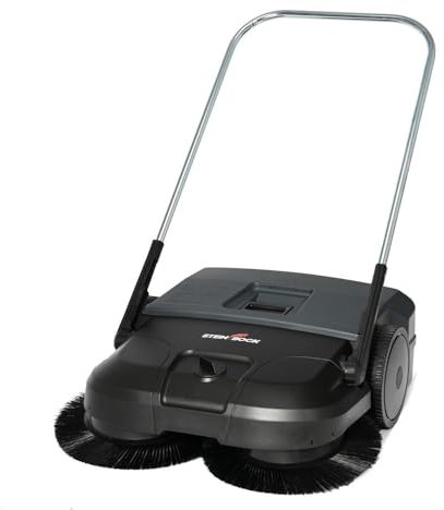 Steinbock Kehrmaschine Turbo manuell | 2-fache Schmutzaufnahme | 75 cm Kehrbreite | 2.900 m²/h Kehrleistung | 50 l Behälter | Anthrazitgrau | nasse/trockene Oberflächen | Handkehrmaschine