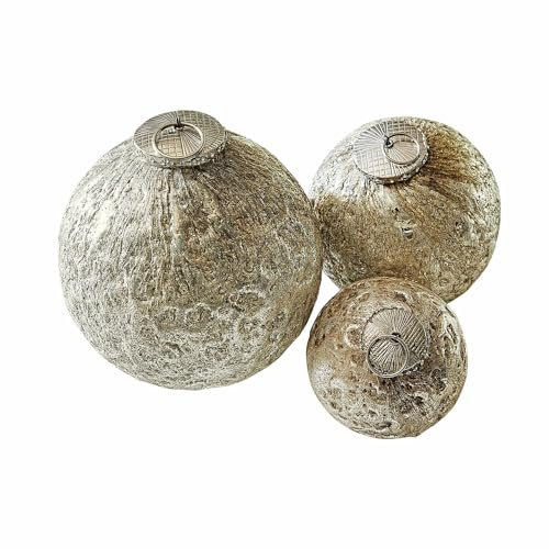 Loberon Weihnachtsschmuck 3er Set Fautea, DREI Größen, Mundgeblasen, Vintage-Charakter, Weihnachtskugeln, Weihnachtsdeko, Weihnachten, Glas, Eisen, Silber