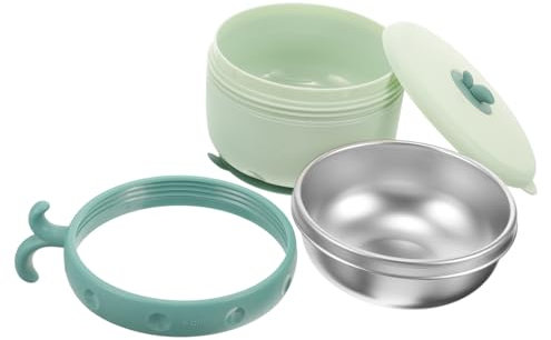 Abaodam Tazón Para Bebé Sensor De Temperatura Set Vajilla Acero Inoxidable Termo Comida Caliente