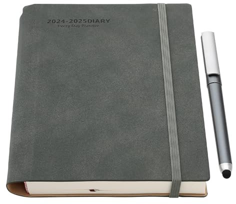 Akademischer Terminplaner 2024 2025, A5, Seite pro Tag, Hardcover Agenda Juli 2024 bis Juni 2025, Terminplaner mit Noe-Seite, Produktivitäts-Tagesplaner mit Motten-Tabs, Stift, Aufkleber, Innentasche
